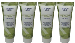 H2O Plus Eucalyptus & Aloe Body Lotion lot of 4 each 1.5oz bottles. Total of 6oz