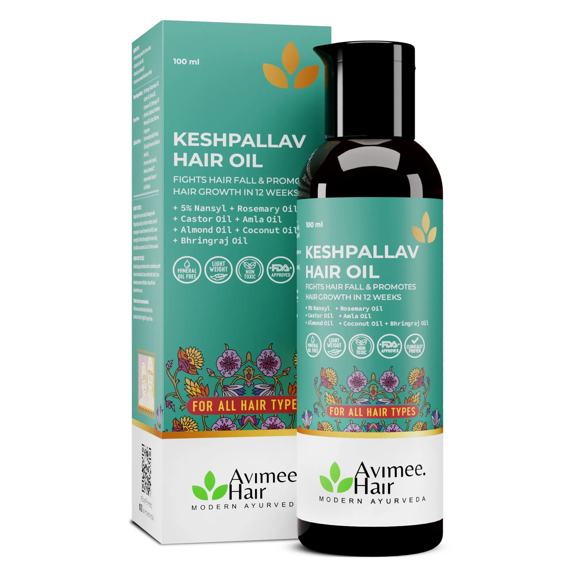 Hair Growth Kit; Keshpallav Hair Oil, Shakuntala Hair Cleanser and Scalptone Hair Growth Serum