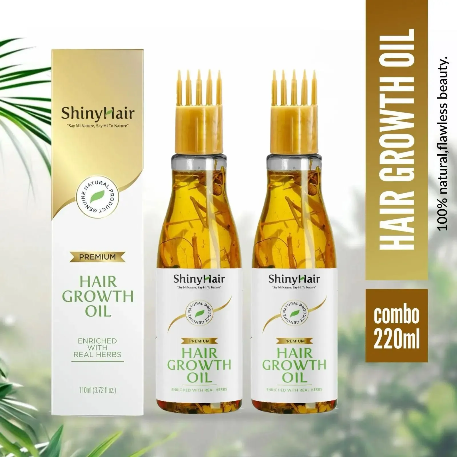 Hair Growth Oil - ShinyHair Oil Enriched With Real Herbs 110ml (Pack of 2)