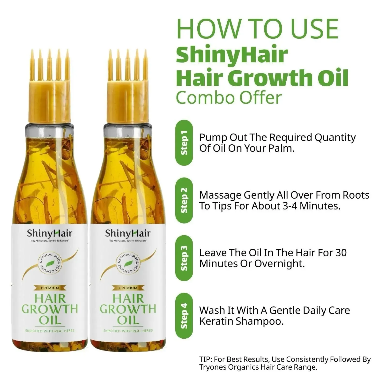 Hair Growth Oil - ShinyHair Oil Enriched With Real Herbs 110ml (Pack of 2)
