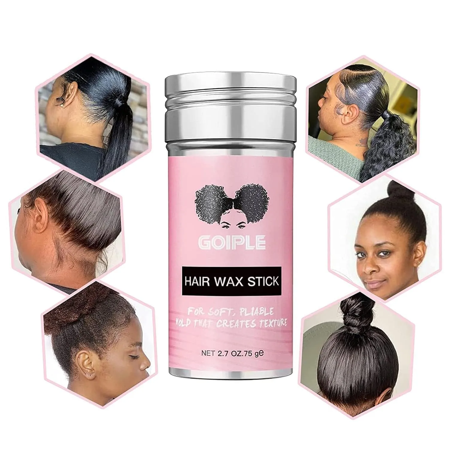 Hair Wax Stick - Smoothing & Slick Stick for Wigs, Styling Waxes for Fly Away & Edge Frizz Hair