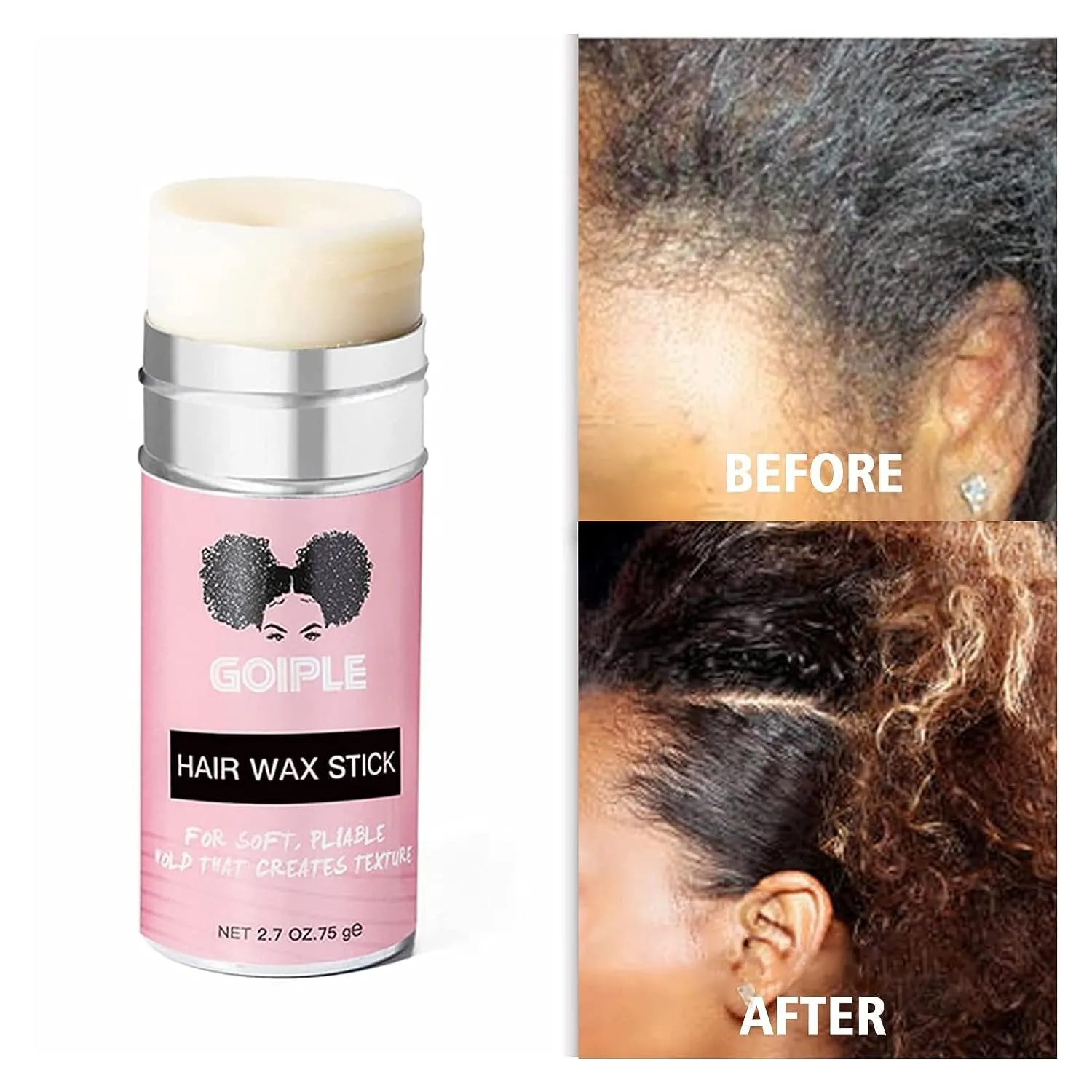 Hair Wax Stick - Smoothing & Slick Stick for Wigs, Styling Waxes for Fly Away & Edge Frizz Hair