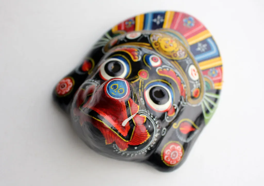 Hand Painted Paper Mache Wall Hanging Mask