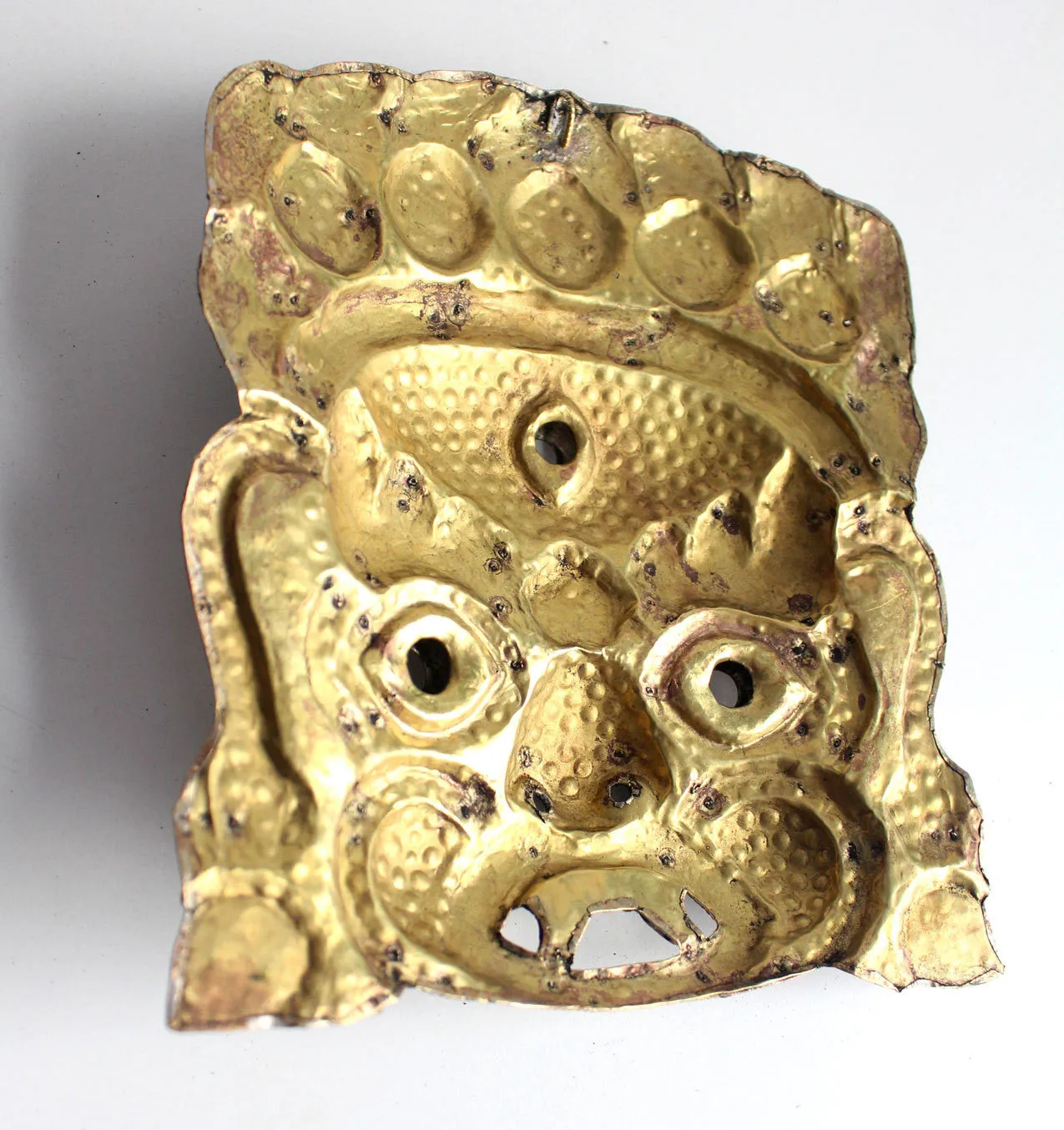 HandCrafted Brass Mahakala Mask Wall Hanging