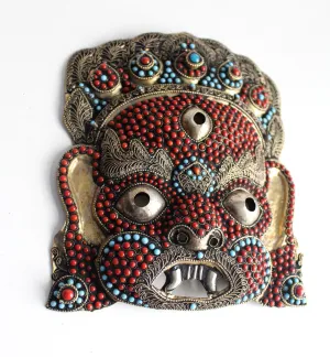 HandCrafted Brass Mahakala Mask Wall Hanging