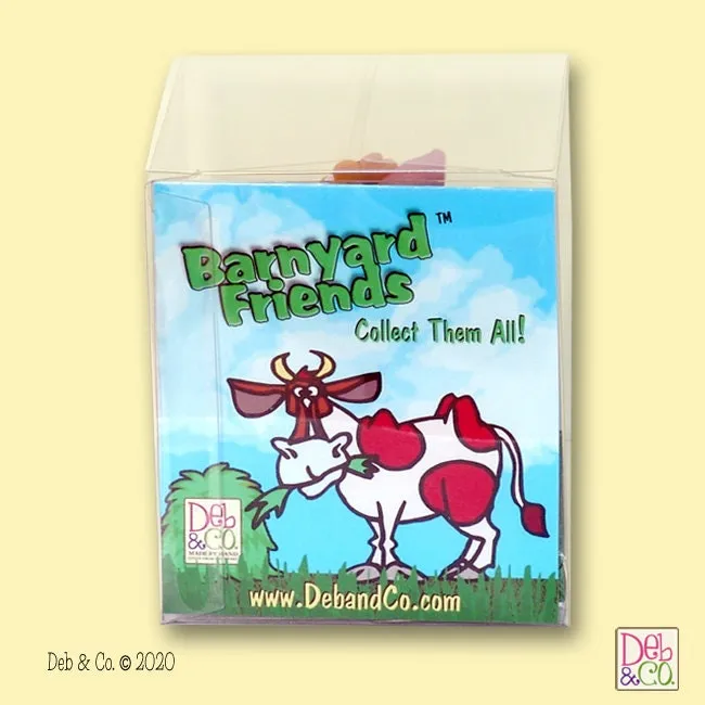 Handmade POLYMER Clay black and White Little Piggy Figurine in Custom Gift Box - Barnyard Friends