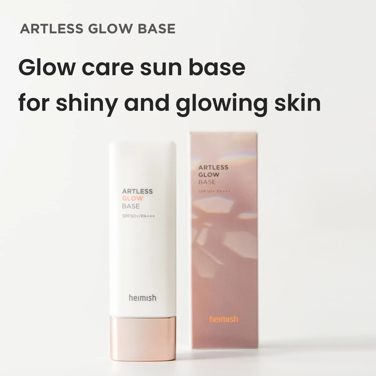 HEIMISH Artless Glow Base, Multipurpose Makeup Base, Primer, Highlighter, Tone Up Sunscreen for face, Lightweight, Non-greasy, Hydrating, Natural Finish with SPF 50  PA    , 1.35fl.oz/40ml