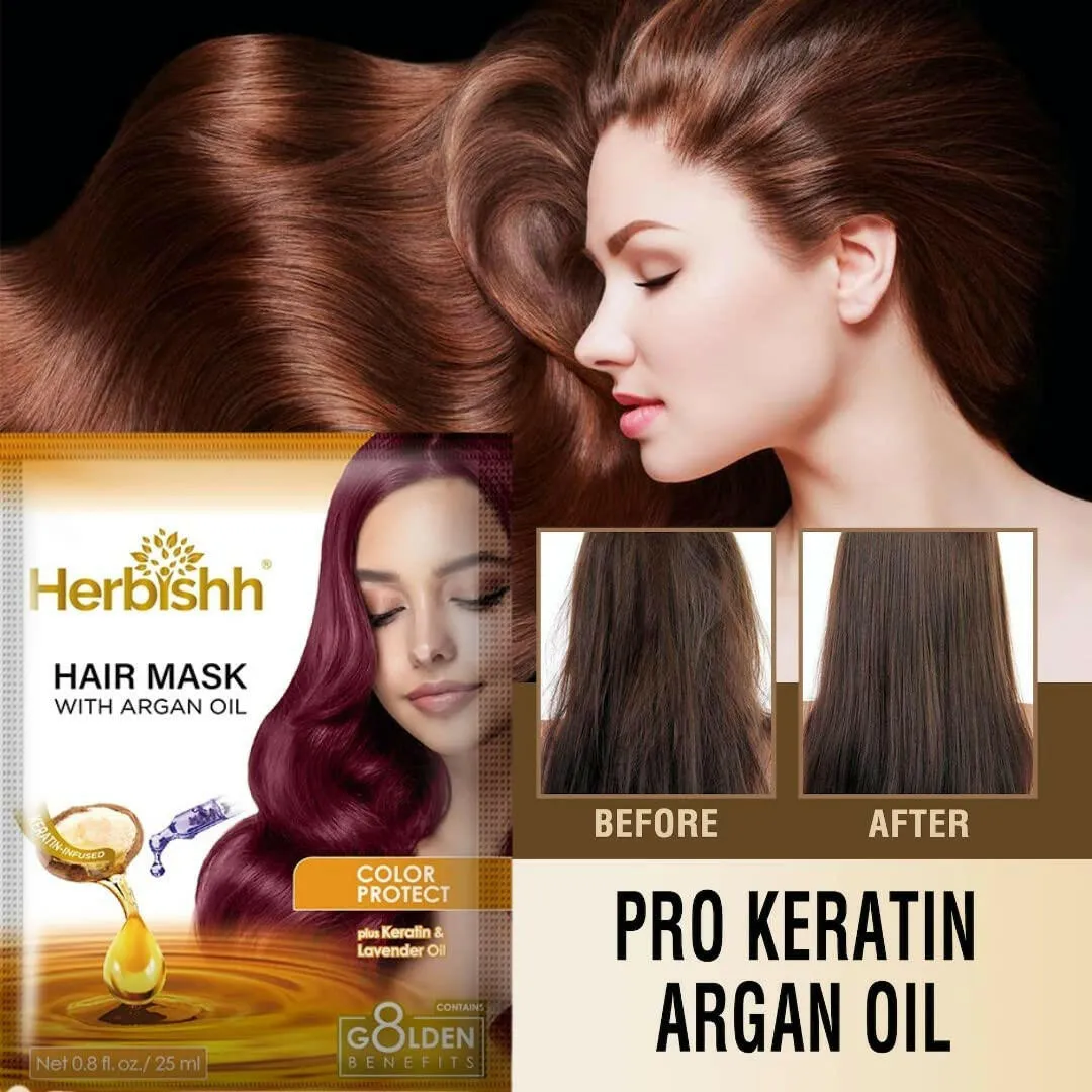 Herbishh Argan Hair Mask for Deep Conditioning & Hydration For Healthier Looking Hair 25 gm