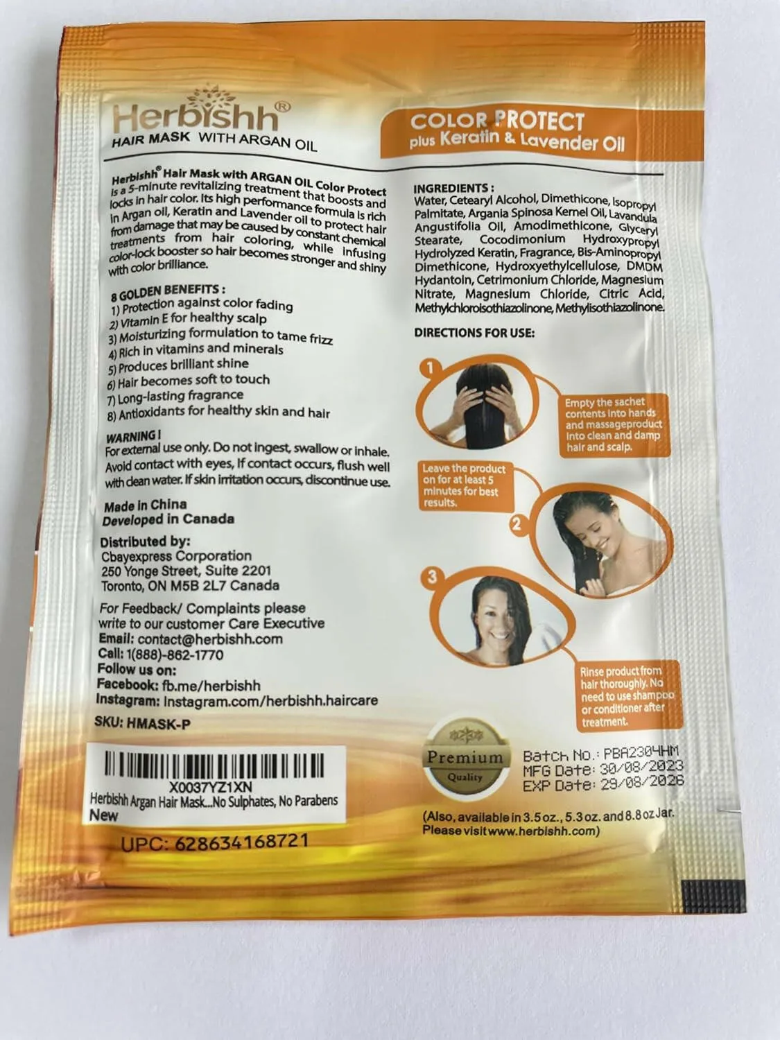 Herbishh Argan Hair Mask for Deep Conditioning & Hydration For Healthier Looking Hair 25 gm