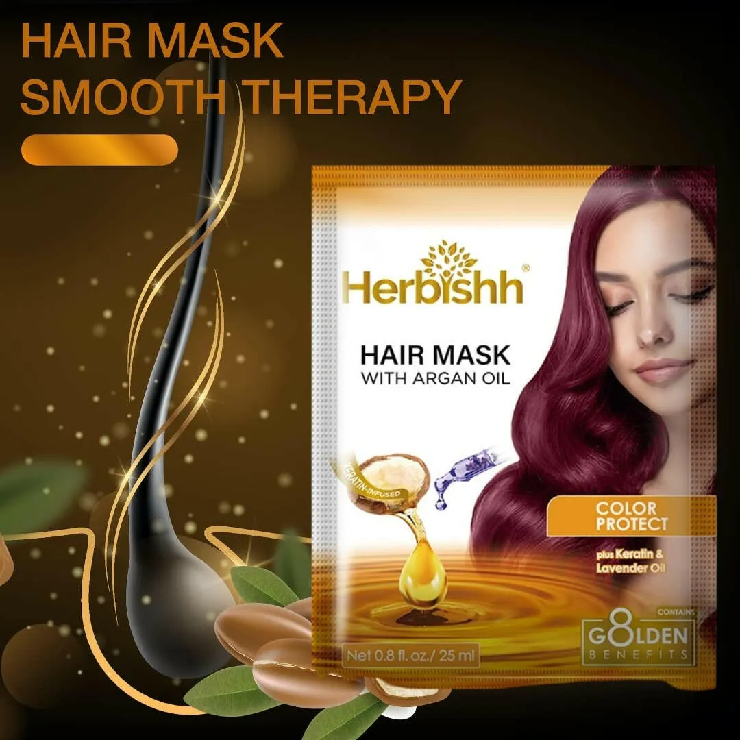 Herbishh Argan Hair Mask for Deep Conditioning & Hydration For Healthier Looking Hair 25 gm