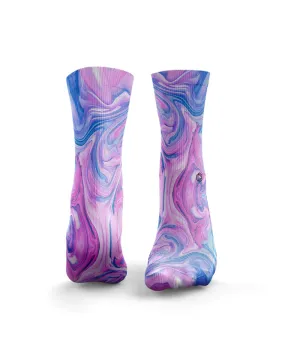 HEXXEE Marble Socks Pink & Blue