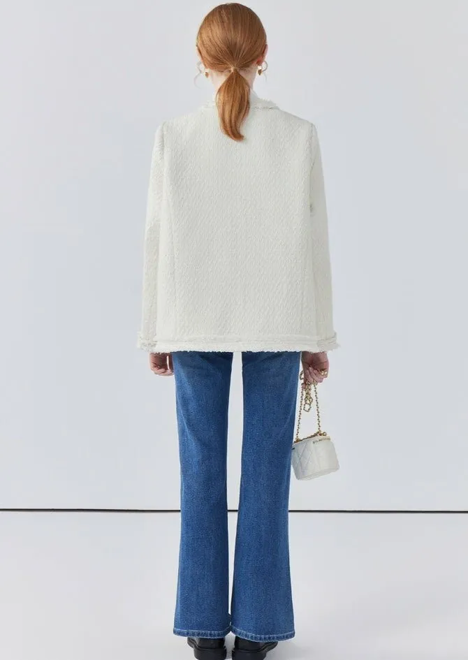 HIGH-END LOOSE TWILL GOLD BUCKLE JACKET