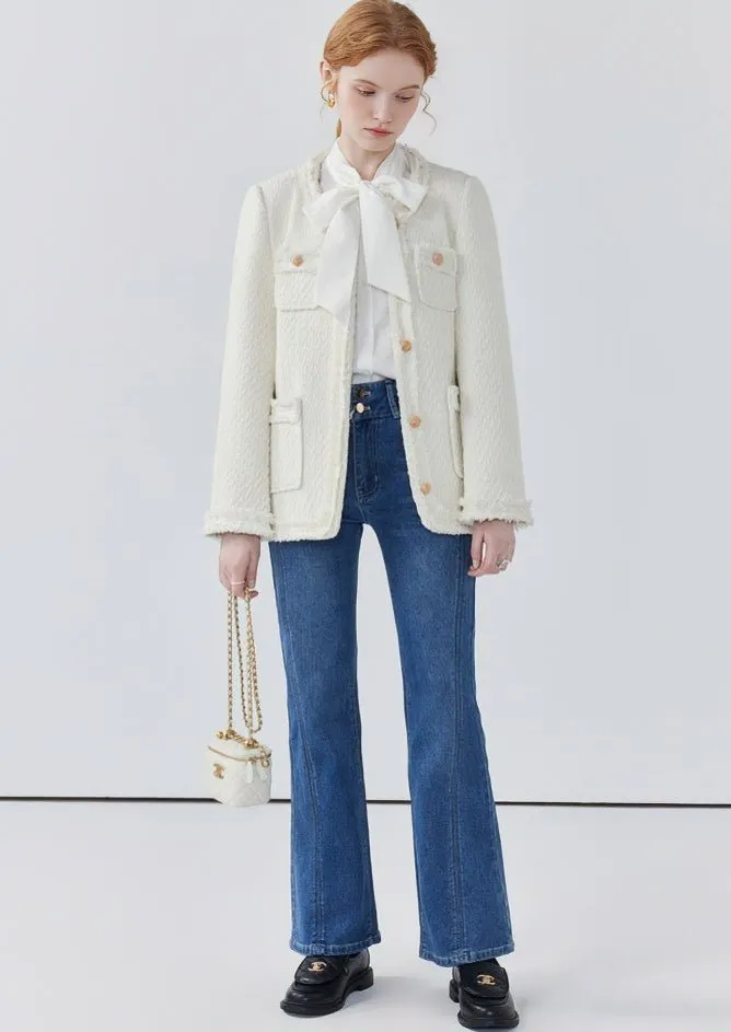 HIGH-END LOOSE TWILL GOLD BUCKLE JACKET