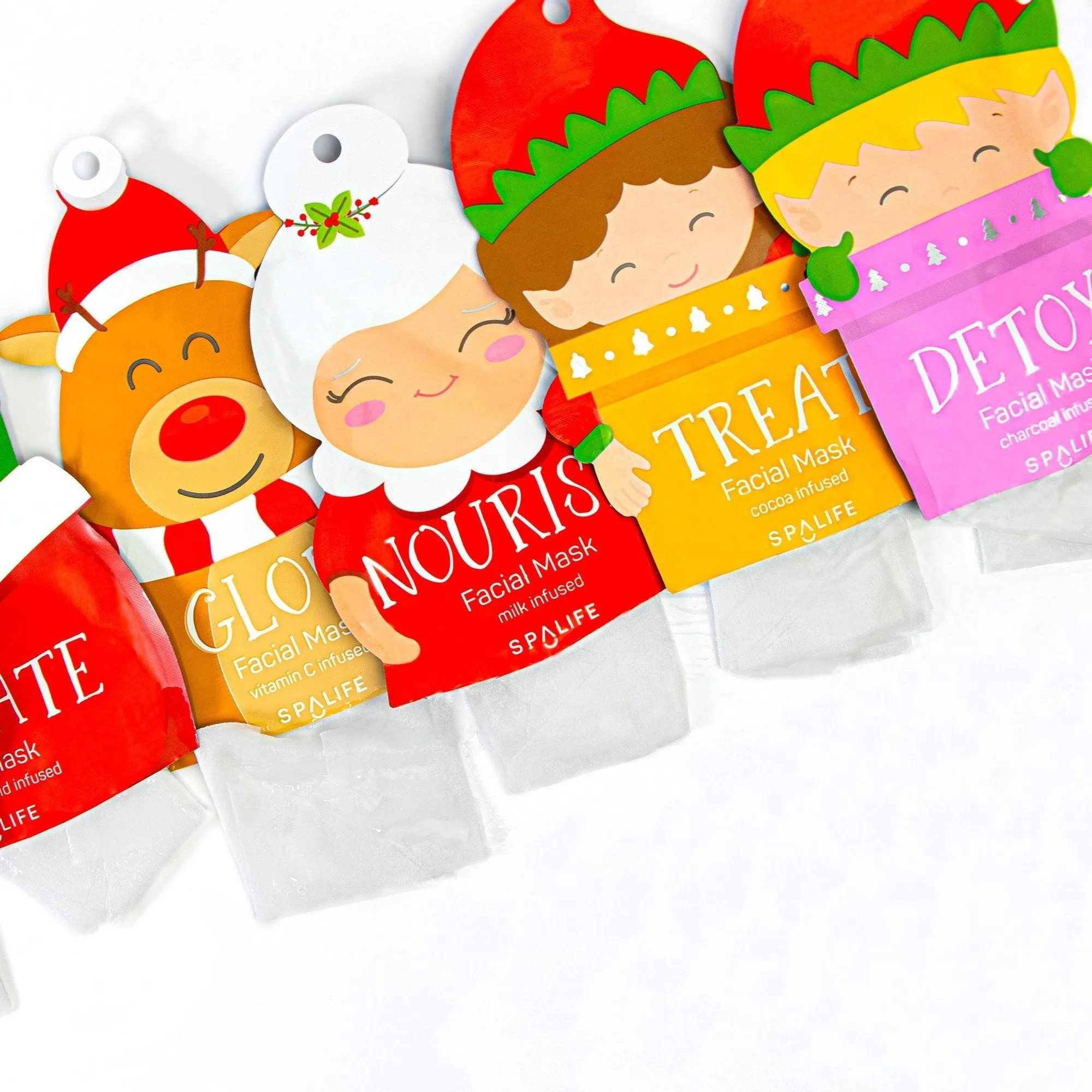 Holiday Santa's Squad Facial Masks Gift Set - 12 Pack