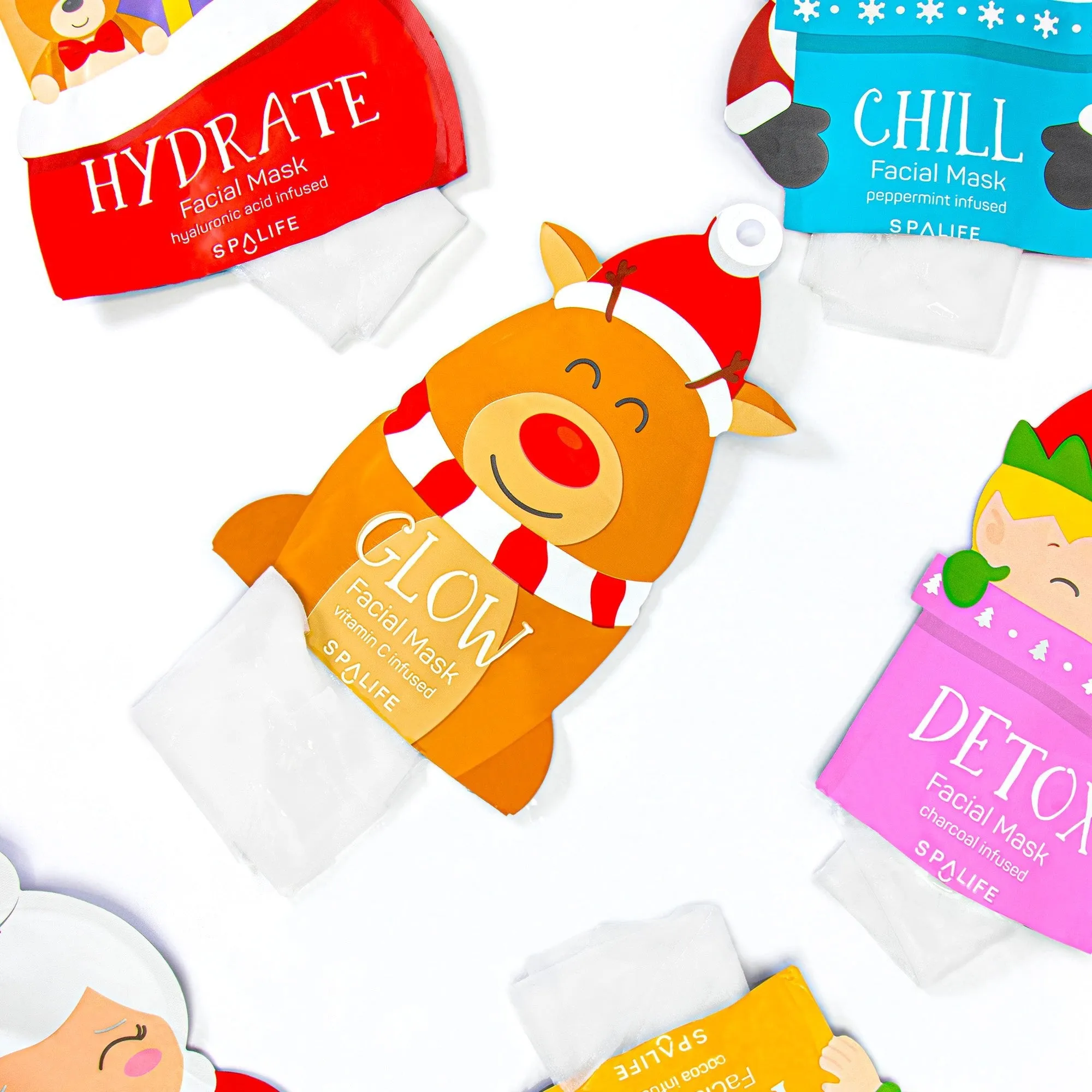 Holiday Santa's Squad Facial Masks Gift Set - 12 Pack