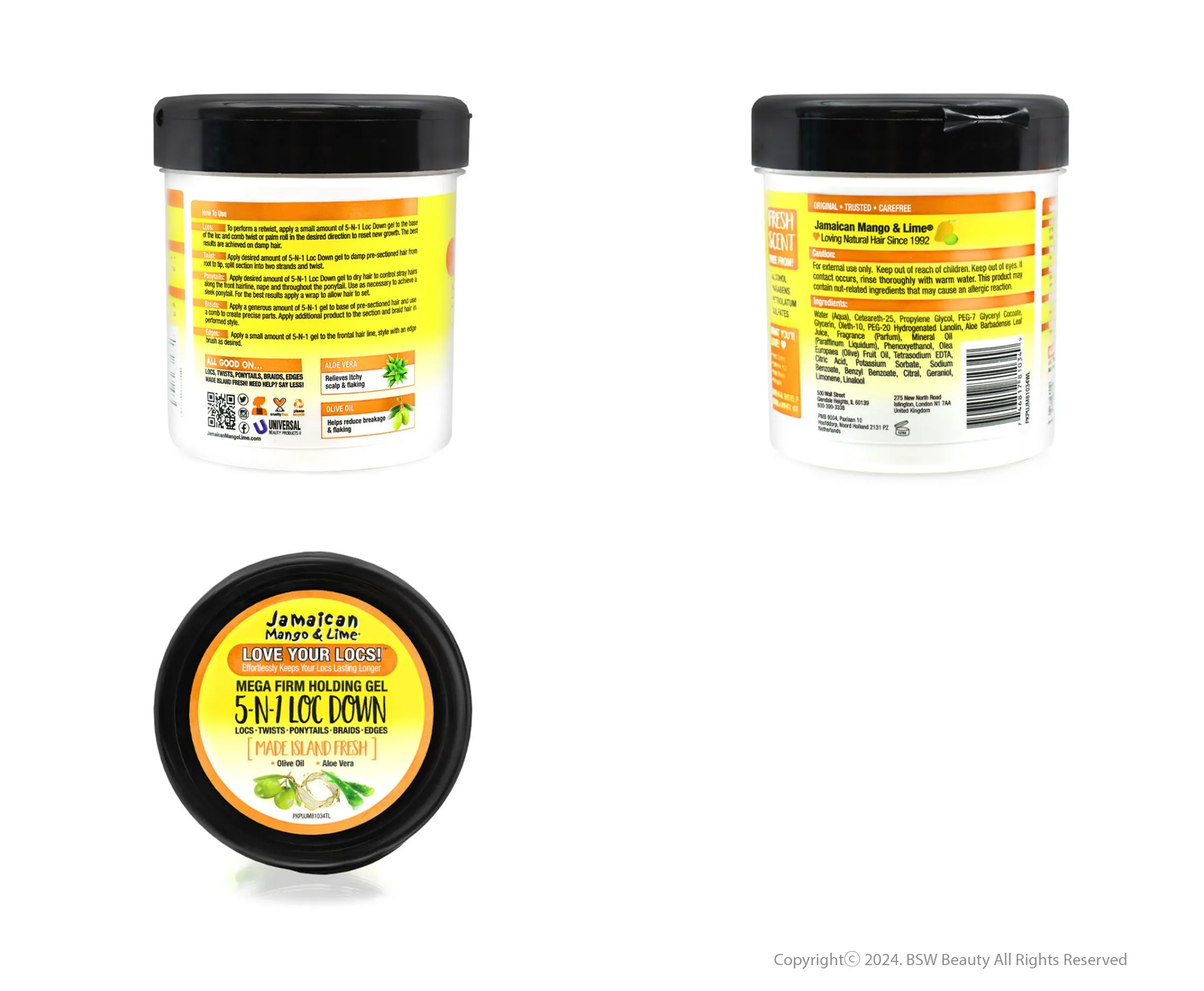 JAMAICAN MANGO & LIME 5N1 LOC DOWN GEL 16oz