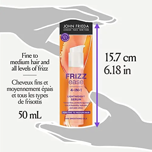 John Frieda Frizz Ease Lightweight Serum for Smoother Hair, Ideal for Fine to Medium Hair (50 mL)