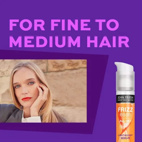John Frieda Frizz Ease Lightweight Serum for Smoother Hair, Ideal for Fine to Medium Hair (50 mL)