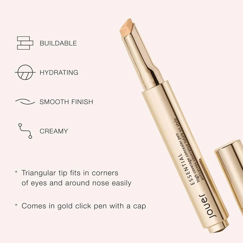 Jouer Essential High Coverage Crme Concealer Pen | Medium to Full Coverage | Healthy Ingredients | Paraben, Gluten & Cruelty Free | Vegan Friendly