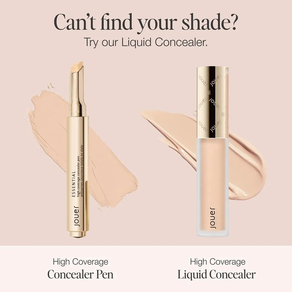 Jouer Essential High Coverage Crme Concealer Pen | Medium to Full Coverage | Healthy Ingredients | Paraben, Gluten & Cruelty Free | Vegan Friendly