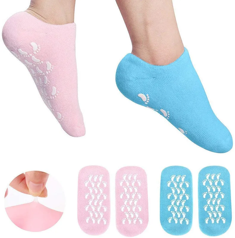 K Kudos Enterprise Themodernkart Silicone Socks for Women, Crack Heel Repair Socks, Spa Gel Socks for Women, Silicon Socks, Silicone Socks for Men, Foot Hydration Socks Vitamin E-Multicolour 1 Pair