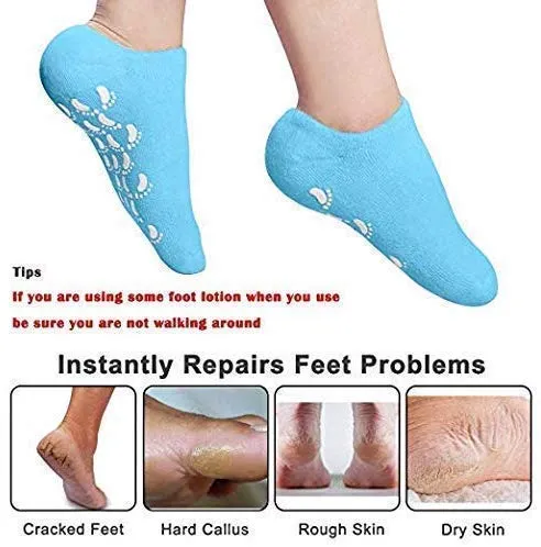 K Kudos Enterprise Themodernkart Silicone Socks for Women, Crack Heel Repair Socks, Spa Gel Socks for Women, Silicon Socks, Silicone Socks for Men, Foot Hydration Socks Vitamin E-Multicolour 1 Pair
