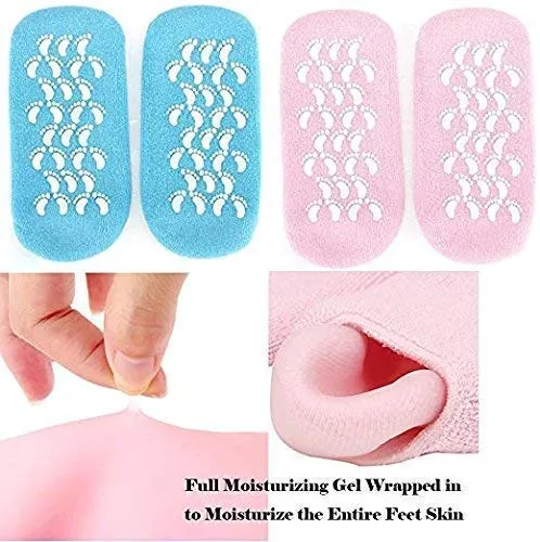 K Kudos Enterprise Themodernkart Silicone Socks for Women, Crack Heel Repair Socks, Spa Gel Socks for Women, Silicon Socks, Silicone Socks for Men, Foot Hydration Socks Vitamin E-Multicolour 1 Pair