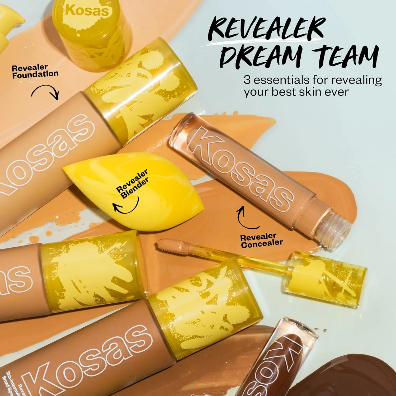 Kosas Revealer Skin-Improving Foundation with SPF 25 Protection - Hydrate, Brighten, Soothe, Plump, Protect Skin - Smoothing Texture, Natural Finish and Clean Formula - Deep Neutral Warm 410