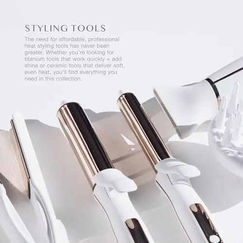 Kristin Ess Hair 2 Inch Titanium Curling Iron for Big Blowout Waves   Volume-2” Salon Professional Wide   Large Barrel Curling Iron - Auto Shut-Off - Smooth Shiny Loose Waves for Medium to Thick Hair