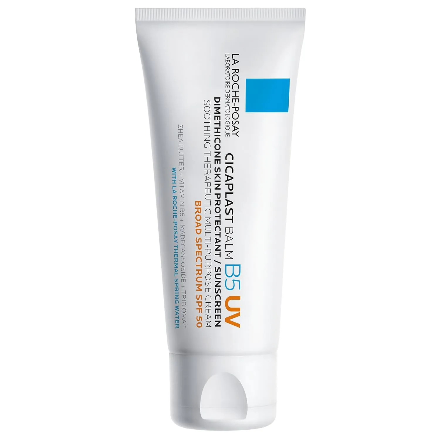 La Roche Posay Cicaplast Balm B5 UV SPF 50, Vitamin B5   Shea Butter   Tribioma   Madecassoside   Zinc Oxide Sunscreen, Post Treatment Skin Protectant With SPF, Multi-Purpose Cream For Dry Skin