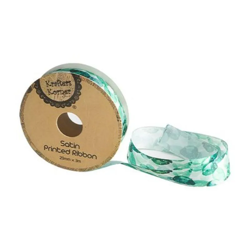 Leaf Print Ribbon - 20mm x 3m