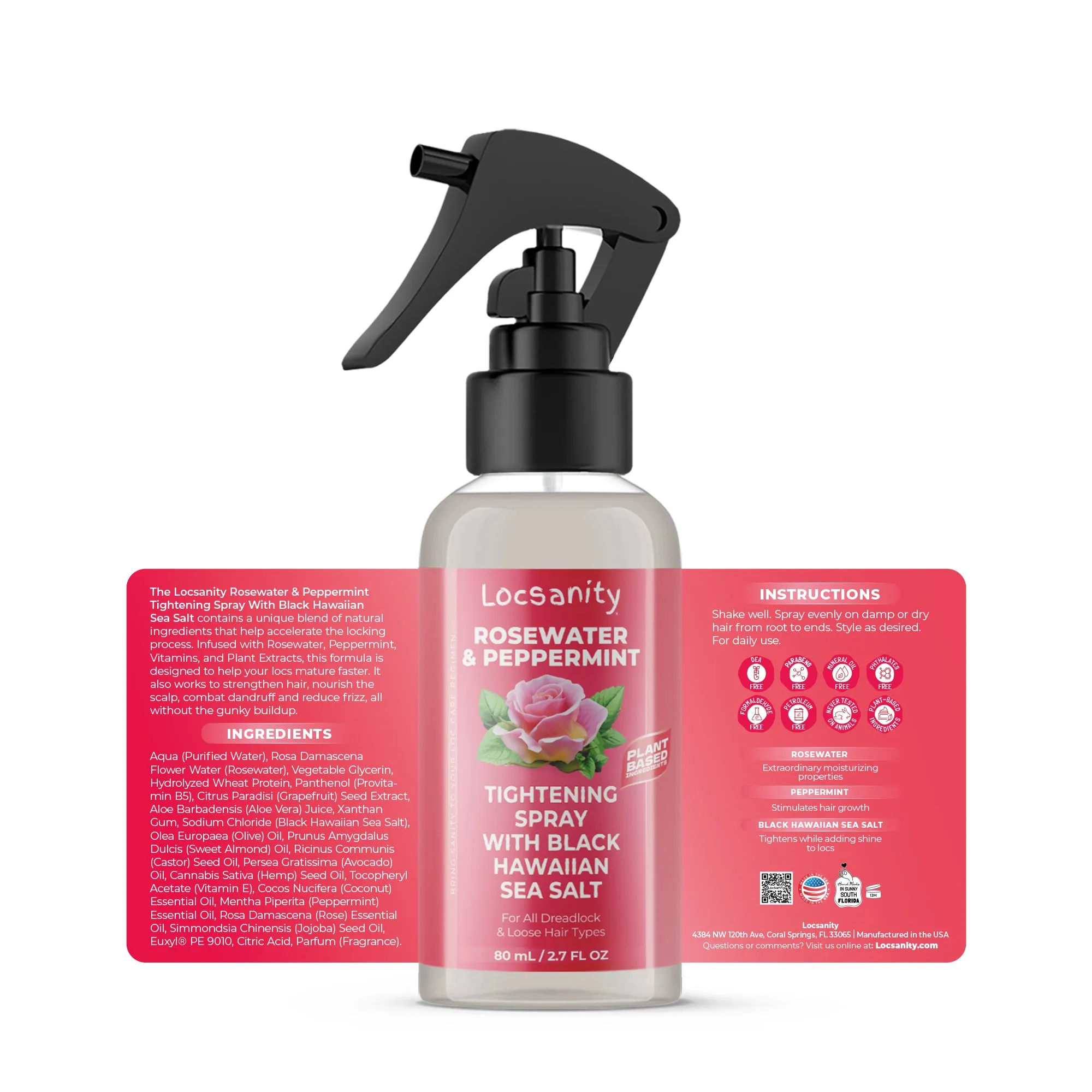 Locsanity Teen Locs Travel Sample Kit, 2-in-1 Shampoo and Conditioner, Hair Oil, Passion Fruit Moisturizing Spray, Rosewater Peppermint Tightening with Black Hawaiian Sea Salt, Liquid Edge Gel