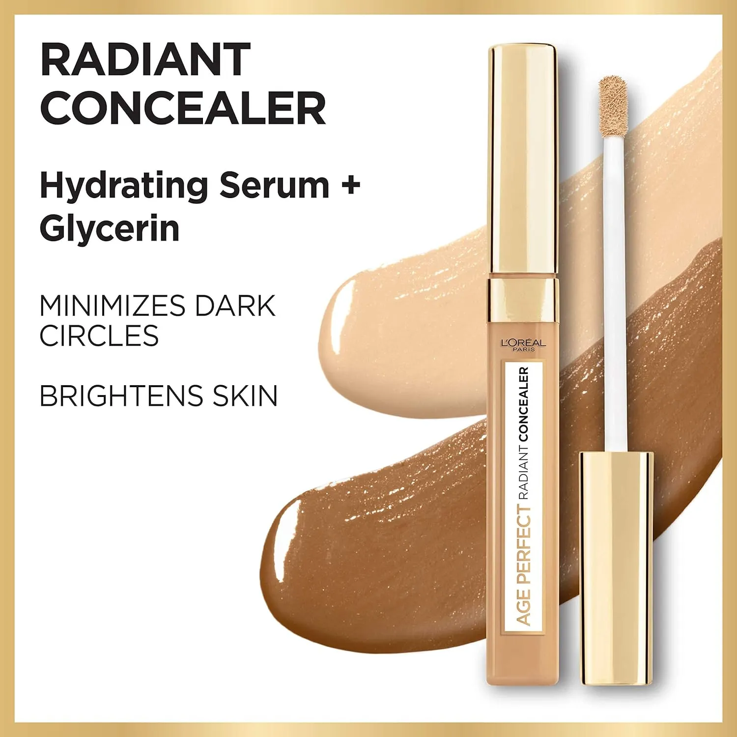 LOral Paris Age Perfect Radiant Concealer with Hydrating Serum and Glycerin, Golden Honey