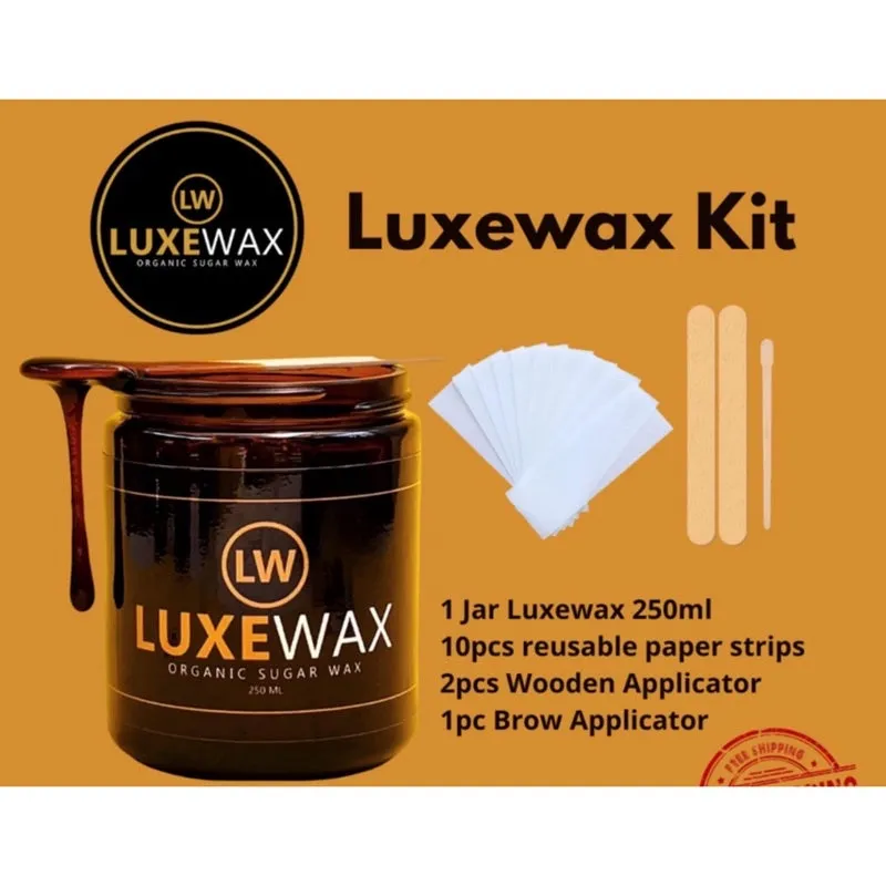 Luxewax Kit   Sunflower Oil Organic Sugar Cold Hot Wax Set Underarm Hair Legs
