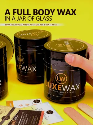 Luxewax Kit   Sunflower Oil Organic Sugar Cold Hot Wax Set Underarm Hair Legs