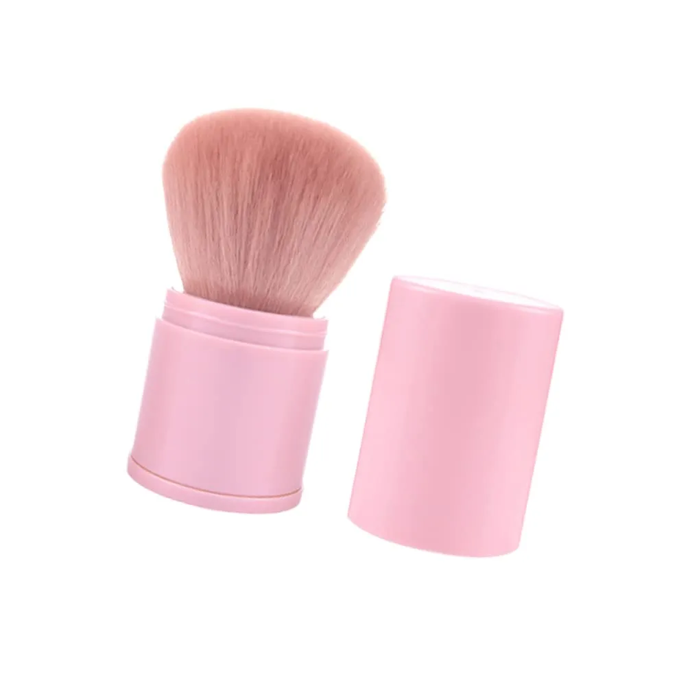 Luxshiny Flexible Makeup Brush Set Blush Highlighter Loose Powder Applicators Pink 5 Piece Set