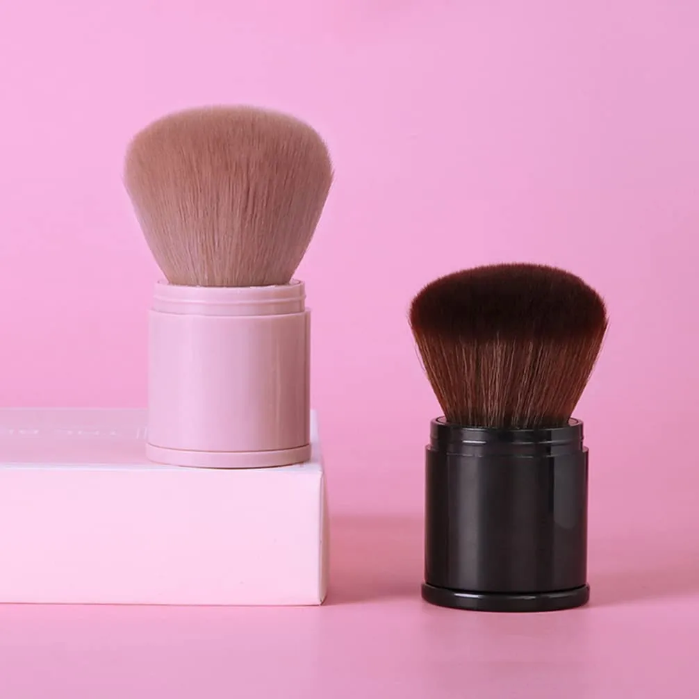 Luxshiny Flexible Makeup Brush Set Blush Highlighter Loose Powder Applicators Pink 5 Piece Set