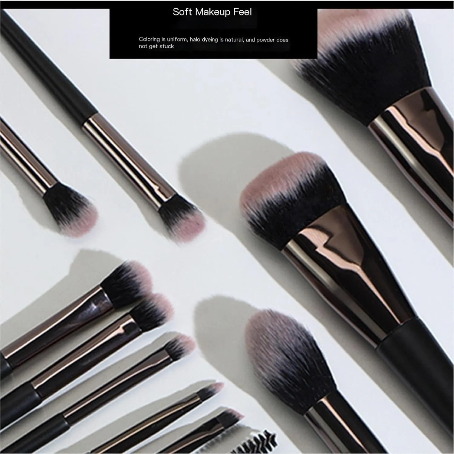 Makeup Brush Set 11 Pieces Makeup Brush Set Soft Bristles Complete Set of Loose Powder Blush Eye Shadow Brush Beauty Tools for Face and Eyes (Color : B)
