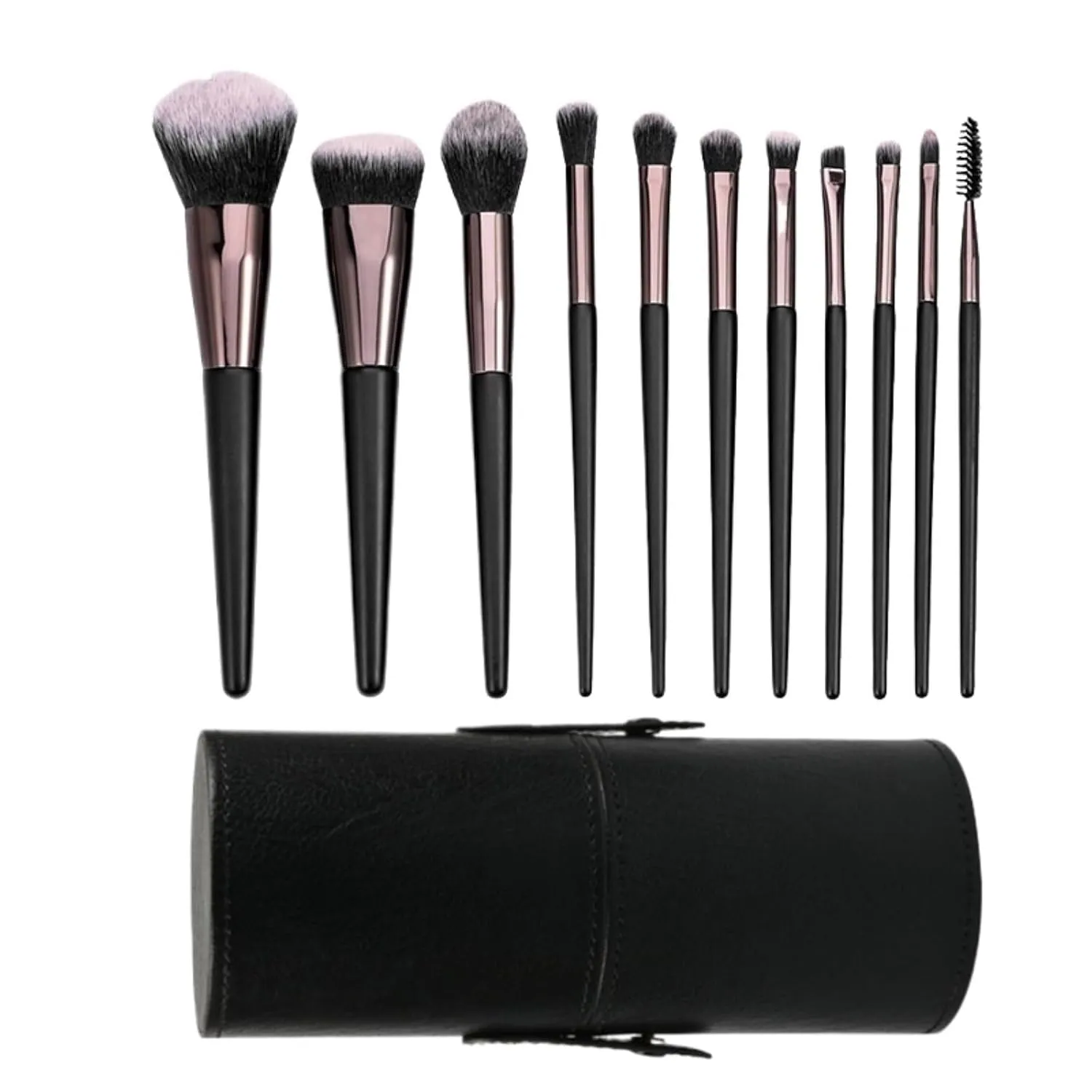 Makeup Brush Set 11 Pieces Makeup Brush Set Soft Bristles Complete Set of Loose Powder Blush Eye Shadow Brush Beauty Tools for Face and Eyes (Color : B)
