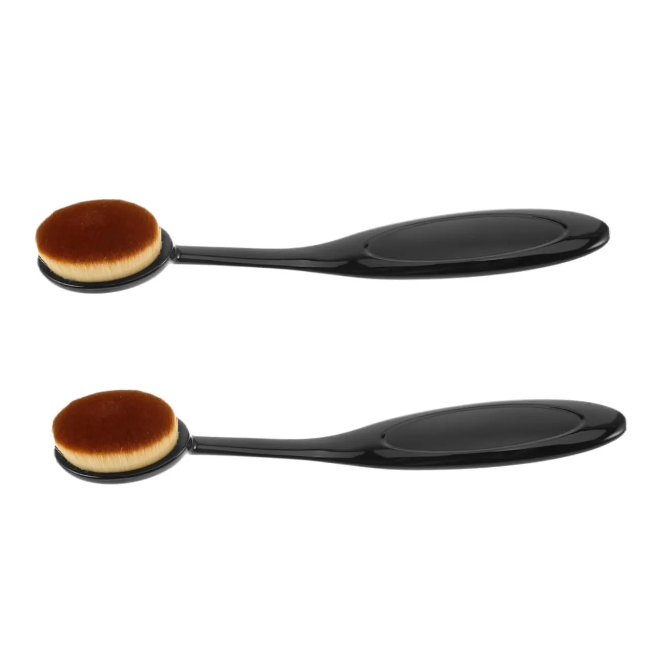Makeup Brush Set 2pcs for Foundation Blush Loose Powder Long Handle Comfortable Grip Non-shedding Bristles Multifunctional