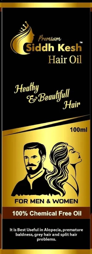 Markandey Siddh Kesh Hair Oil ,100% chemical free Oil. Made with pure 34 Ayrvedic Hearbs,These are processed using Tel Kshir Pak method,Hair Fall Control and Hair Growth 100 Ml