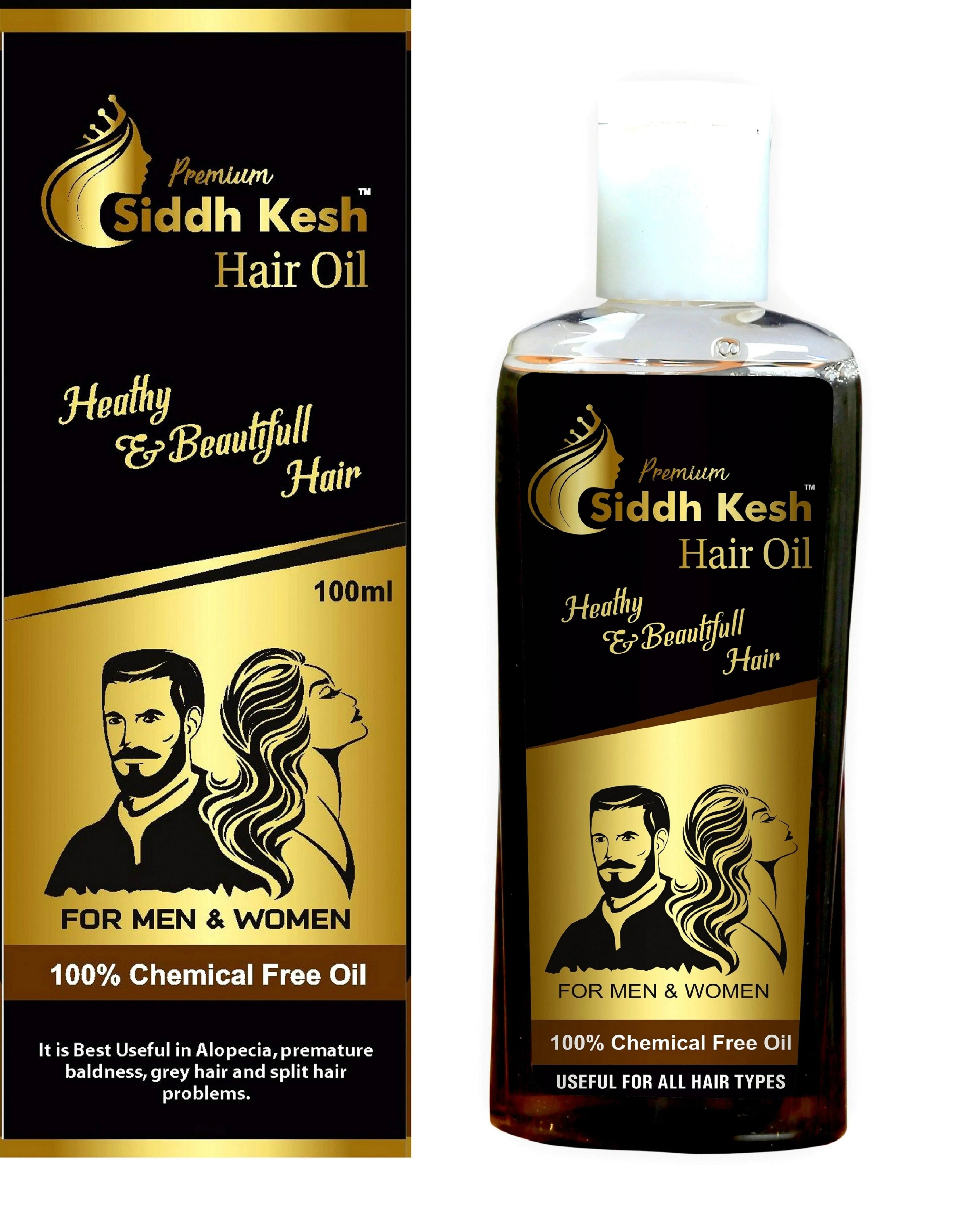 Markandey Siddh Kesh Hair Oil ,100% chemical free Oil. Made with pure 34 Ayrvedic Hearbs,These are processed using Tel Kshir Pak method,Hair Fall Control and Hair Growth 100 Ml