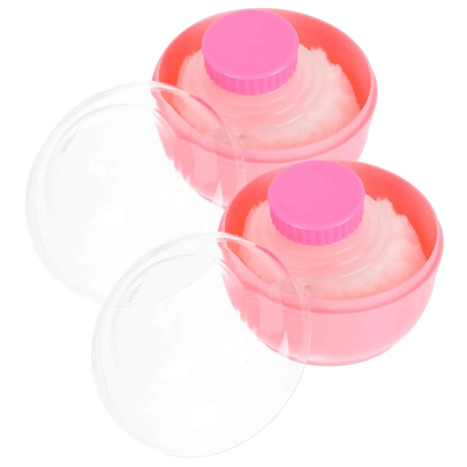 Mikinona 2pcs Puff Boxes for Loose Powder Safe Materials Containers with Puff Applicator