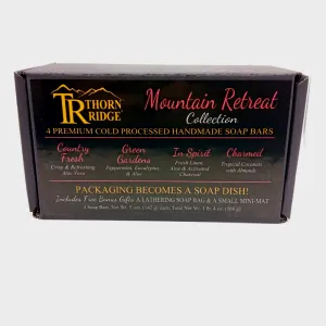 Mountain Retreat Collection: 4 Handmade Soap Bars - 5 Ounces Each (Pack of 4)