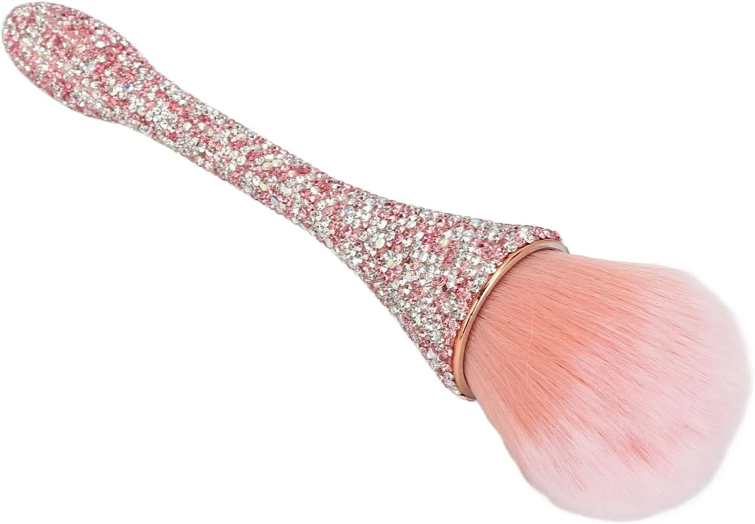 Nail Dust Cleansing Brush Soft Nylon Hair Comfortable Grip Prevent Deformation Loose Powder Brush (Pink)
