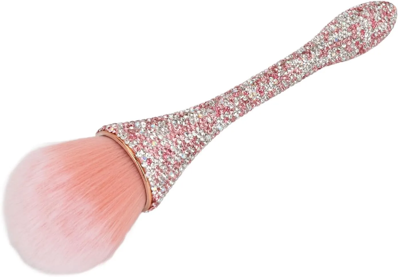 Nail Dust Cleansing Brush Soft Nylon Hair Comfortable Grip Prevent Deformation Loose Powder Brush (Pink)