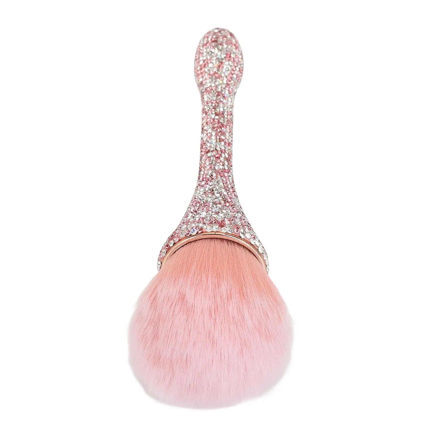 Nail Dust Powder Brush, Prevent Deformation, Nail Art Dust Brush, Comfortable Handle for Loose Powder (Pinkish)