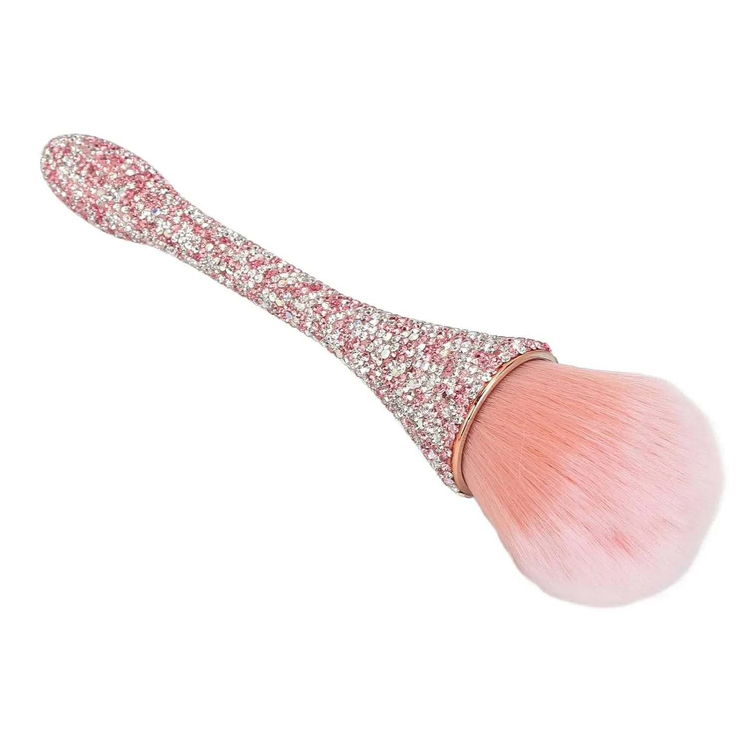 Nail Dust Powder Brush, Prevent Deformation, Nail Art Dust Brush, Comfortable Handle for Loose Powder (Pinkish)