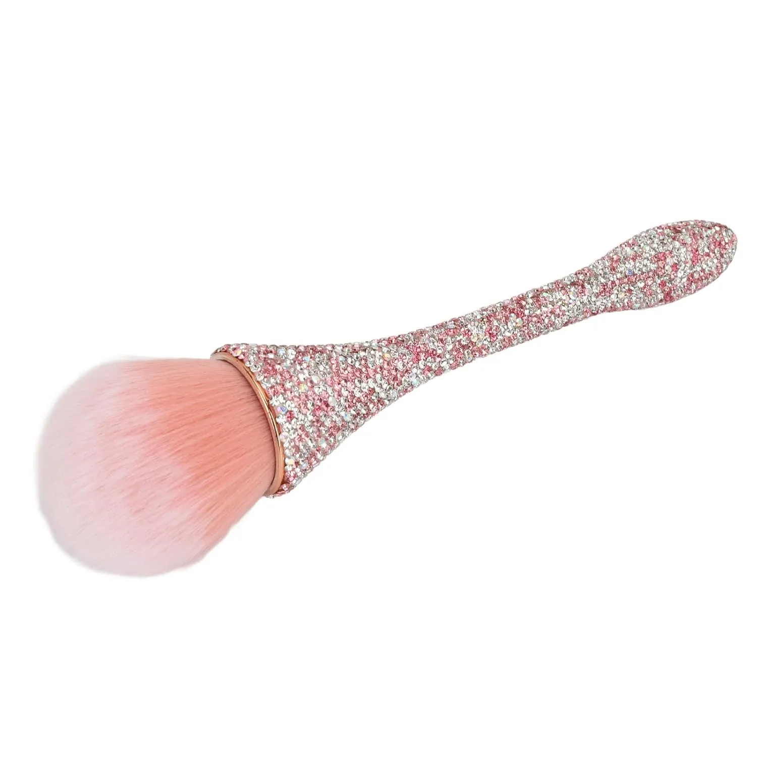Nail Dust Powder Brush, Prevent Deformation, Nail Art Dust Brush, Comfortable Handle for Loose Powder (Pinkish)