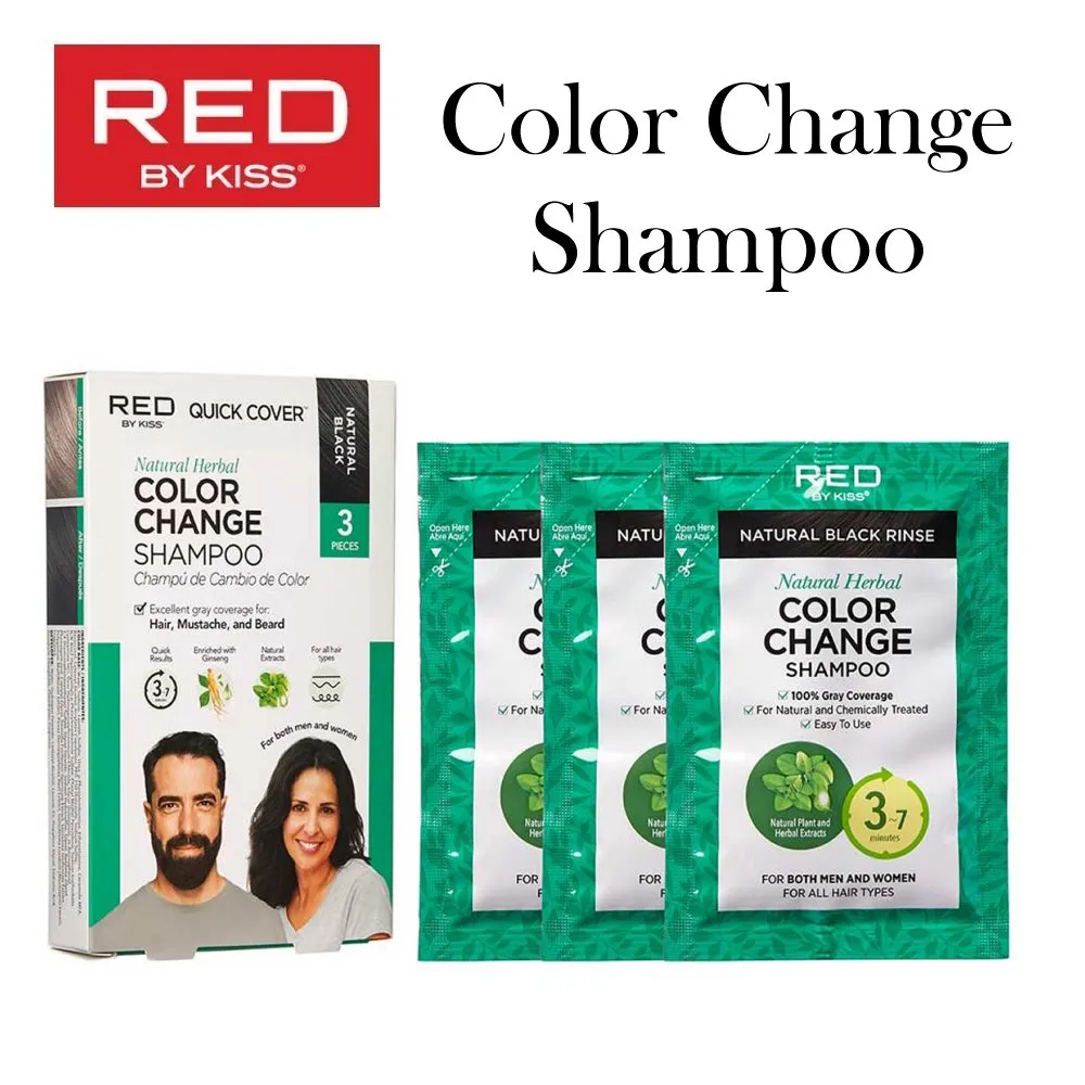 Natural Herbal Color Change Shampoo, 3 pouches